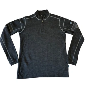 Kuhl Mens 100% Merino Wool Quarter Zip Pullover Sweater Size S Gray Outdoor READ - Picture 1 of 17