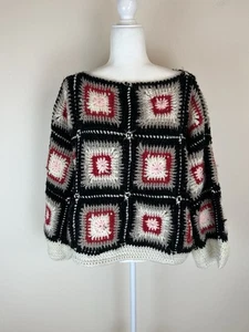 Häkel XL Mehrfarbig Granny Square Handarbeit Pullover Pulli Damen Gypsy - Bild 1 von 3
