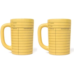 PACK de 2 tazas de cerámica para biblioteca té frío caliente café oficina en casa 12 oz - Imagen 1 de 3