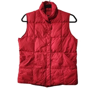 Lands' End Red Youth/Kids Goose Down Snap-Up Puffer Vest Size XS (2-4) - Picture 1 of 9