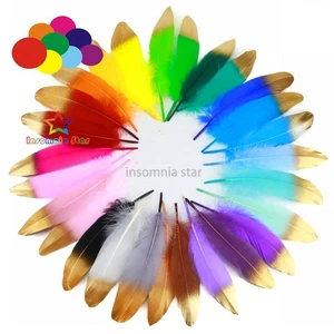 28 Color Gold sprayed goose feather floating feathers earrings headdress apparel - Picture 1 of 37