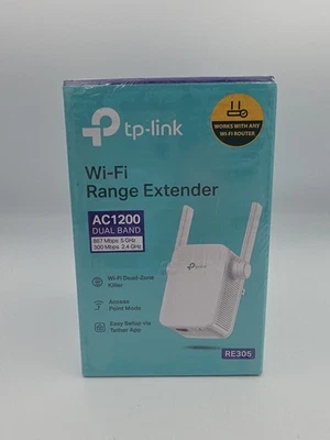 TP-LINK RE305 Dual-Band Wireless Range Extender - White NEW - Image 1 of 3