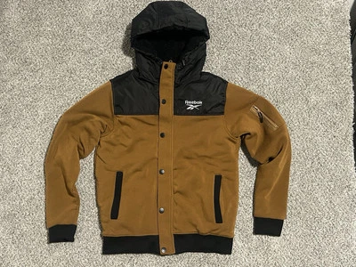 NWT Reebok Men's MEDIUM Winter Jacket $140 Soft Brown Black Zip Button - Image 1 of 4