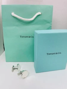 Tiffany & Co. Manschettenknöpfe Sterlingsilber 925 oval gravierbar mit Box & Tasche KLASSIKER! - Bild 1 von 9