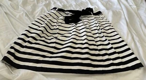 White House Black Market A Line Black White Striped Size 16 - Picture 1 of 4