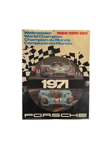 1969 1970 1971 World Champion. Vintage Gulf Porsche Racing poster. - Picture 1 of 10