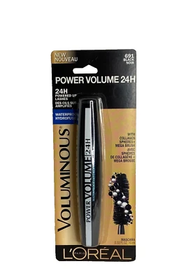 LOREAL Power Volume 24H WATERPROOF MASCARA ~ BLACK #691 ~ NEW SEALED - Image 1 of 2