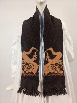 BUFANDA DE LANA GRUESA VINTAGE AÑOS 70 CON DRAGONES FR VERMONT SHOPPE Foto 1 de 4