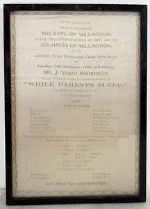 1930's Indian Empire Silk Advertising Theatre Program Earl Willingdon New Delhi - Picture 1 of 6