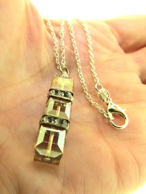 Collar colgante de cristal de 3 piedras 10 mm*1,25*18 pulgadas Foto 1 de 4