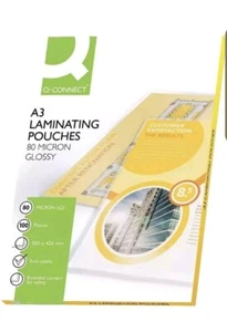 Q-Connect KF04122 Laminating Pouch A3 80-Micron (Pack of 100) Free Post - Picture 1 of 5