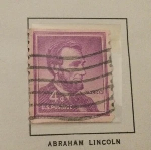 Abraham Lincoln Purple 4 Cent Stamp Excellent Condition Rare - Picture 1 of 1