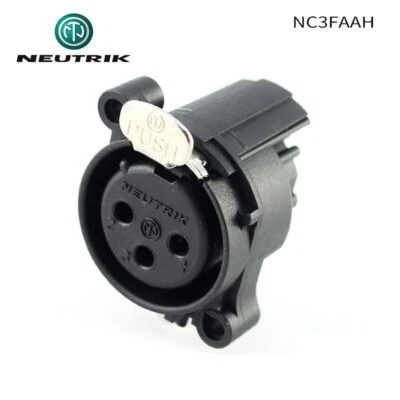 NEUTRIK NC3FAAH 3 pole female XLR receptacle horizontal PCB mount Socket - Image 1 of 4