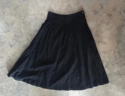 Falda Dries Van Noten para mujer plisada espiga cintura alta negra lana cremallera Foto 1 de 4