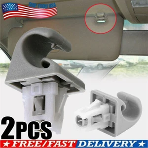 Gray Sun Visor Clip Holder Clips For Toyota Camry Corolla Highlander Prius RAV4 - Picture 1 of 6