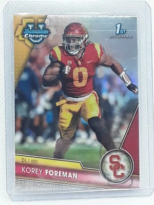 Korey Foreman 2023 Bowman Chrome 1st Refractor #190 USC Trojans - Image 1 of 2