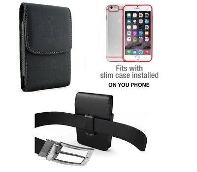 Vertical Leather Swivel Belt Clip Case Holster For iPhone Samsung & other Phones - Image 1 of 4
