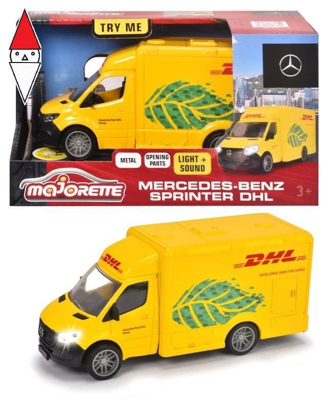 SIMBA MAJORETTE GRAND SERIES MERCEDES-BENZ SPRINTER DHL LUCI E SUONI CM.12.5 - Immagine 1 di 1