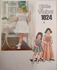 Vestido Little VOGUE 1824 DE COLECCIÓN AÑOS 70 para Smocking SIN TRANSFERENCIAS Niño 6 Patrón SIN CORTAR - Imagen 1 de 9