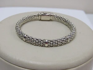 Designer LAGOS Sterling Silver 6mm Signature Caviar Rope Bracelet - Picture 1 of 6
