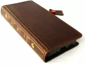 Funda de cuero oscuro genuino para Samsung Galaxy S20 ultra billetera libro diseño bíblico - Imagen 1 de 8