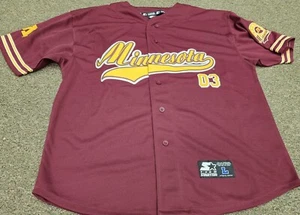 Vtg Minnesota Golden Gophers Starter Baseball Jersey Size L Maroon. Stitched. - Picture 1 of 8