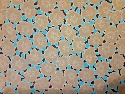 Tela artesanal de costura tipo vestido crepé beige flores crepé rayón 3 yardas X 71" (H)  Foto 1 de 2