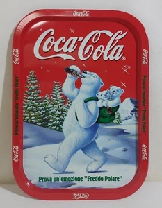 I115734 Vassoio pubblicitario in latta COCA COLA - Terra degli Orsi - Picture 1 of 4