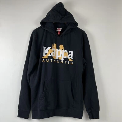 Kappa Hooded Sweatshirt Mens Large Black Spell Out Hoodie Sportswear Football - Image 1 of 4