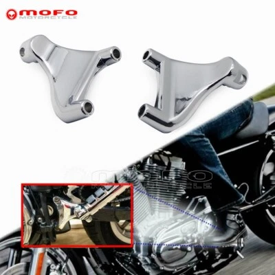 Soporte de montaje de estriberas traseras de pasajero de 2 piezas para Harley XL 883 1200 XL883N XL1200L Foto 1 de 4