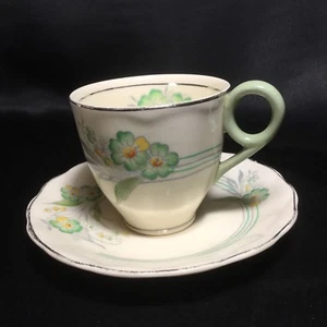 Taza de té Grindley Cream Pétalo Demitasse taza de té miniatura amarillo plata borde 30 - Imagen 1 de 7