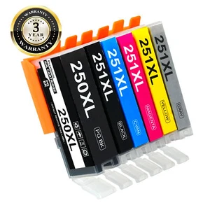 6PK PGI-250XL CLI-251XL Ink For Canon Pixma iP8720 MG6320 MG7120 MG7520 Printers - Picture 1 of 7
