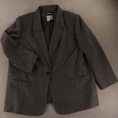 Chaqueta de tweed de colección para mujer 24 24 W gris lana Blazer Sag Harbor Foto 1 de 4