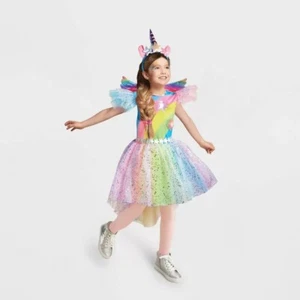 Kids Light-Up Rainbow Unicorn Halloween Costume - 12-14 Large #3937 - Picture 1 of 8