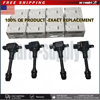 OEM GENUINE 4x Ignition Coils For 2002-2013 Nissan Altima Sentra X-Trail 2.5L I4 Foto 1 de 4