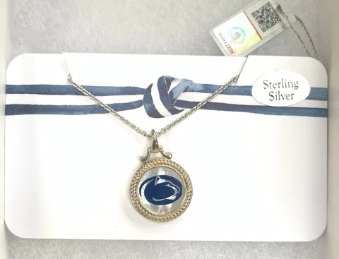 Penn State Nittany Lions Necklace Blue Charm  Sterling Silver Jewelry PSU Cover
