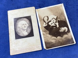 Tarjetas CDV C.1870 recuerdo de Lincoln y fotógrafo F. Gutekunst, G. Washington - Imagen 1 de 5