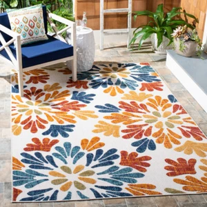 SAFAVIEH Outdoor CBN800A Cabana Collection Creme / Red Rug - Picture 1 of 25