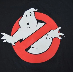 Ghostbusters Large Black T Shirt No Ghosts Movie Logo Throwback Retro   - Picture 1 of 5