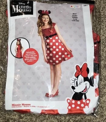 Disguise Girls Red Minnie Mouse Costume Halloween Disney Kids New Size Large  - Image 1 of 4