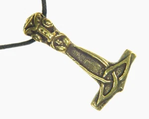 BUTW bronze Thor hammer pewter necklace Norse SCA 6656 - Picture 1 of 1