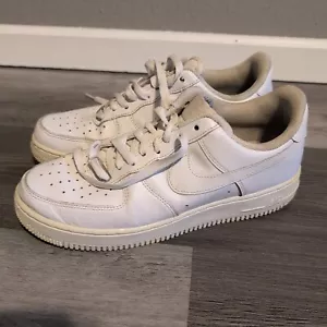 Nike Air Force One Mens 8.5 AF1 Low White Leather Sneaker Dad Shoes - Picture 1 of 11