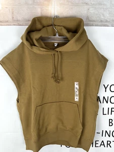 New Uniqlo SWEAT SLEEVELESS HOODIE Blue Khaki Black S M L - Picture 1 of 26