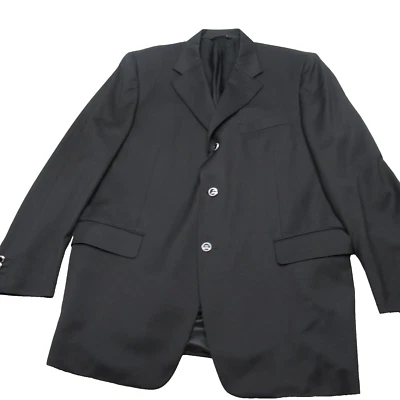 Canali Bernini Wool Blazer Mens 54R Black Sport Coat 3 Button 2 Vents Italy - Image 1 of 4