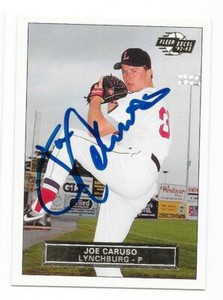 JOE CARUSO 1992 FLEER EXCEL AUTOGRAPHED SIGNED # 131 LYNCHBURG HILLCATS RED SOX 