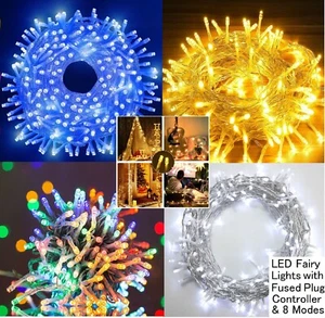 LED Fairy Lights Plug In Waterproof OUTDOOR Garden Party String Lights 10-50M - Picture 1 of 13