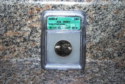 2000 D ICG MS67 NEW HAMPSHIRE QUARTER - Image 1 of 4