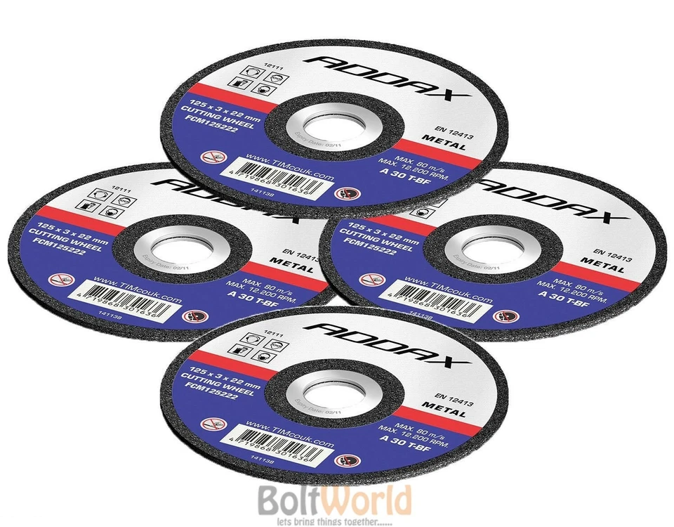 ADDAX STAINLESS STEEL ANGLE GRINDER METAL CUTTING DISCS THIN VARIOUS SIZES