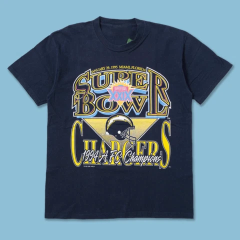 San Diego Chargers T-Shirt Vintage 1995 Super Bowl XXIX NFL Sport Football Team Cover