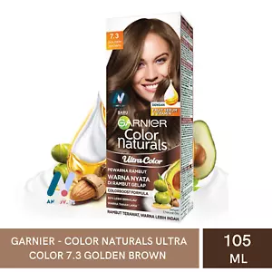 GARNIER Hair Dye Color Natural Avocado Oil Long Lasting Nourish 7.3 Golden Brown - Picture 1 of 23